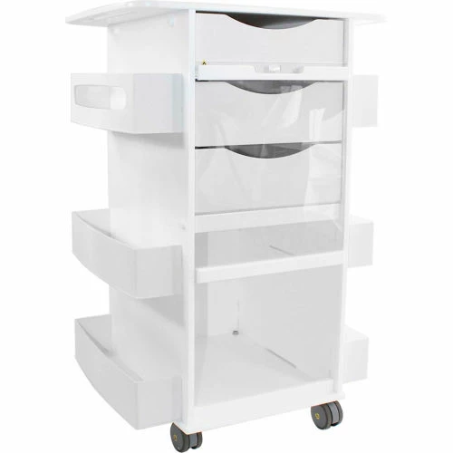 TrippNT White MRI Core DX Lab Cart with Clear Sliding Door, 23"W x 19"D x 33"H - Image 8