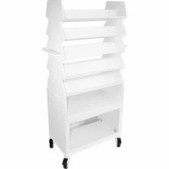 TrippNT™ Extra Wide Tall Slanted Suture Cart with Bulk Storage Area, 27"W x 17"D x 56"H, White