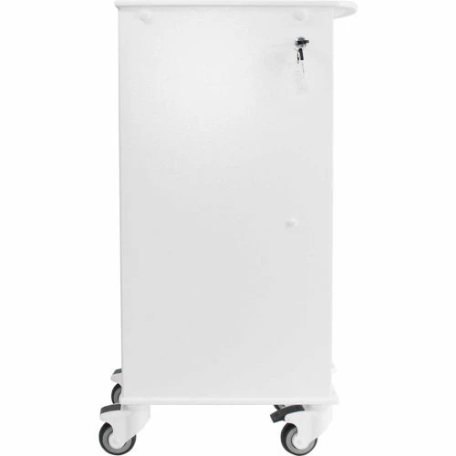 TrippNT Narrow Lockable Medical Lab Cart, White Cart with Gray Front, 12"W x 19"D x 36"H - Image 3