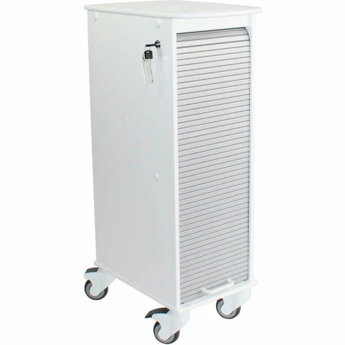 TrippNT Narrow Lockable Medical Lab Cart, White Cart with Gray Front, 12"W x 19"D x 36"H - Image 7