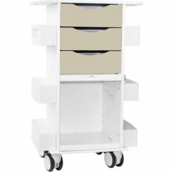 TrippNT™ Core DX Cart with Clear Sliding Door, 23"W x 19"D x 35"H, Almond Beige