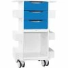 TrippNT Deluxe Medical Cart with Clear Sliding Door, 23"W x 19"D x 35"H, Global Blue