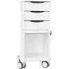 TrippNT Core SP Space Saving Lab Cart with Clear Sliding Door, White