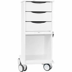 TrippNT™ Core SP Space Saving Lab Cart with Clear Sliding Door, White