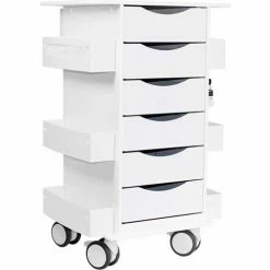 TrippNT™ Core Locking 6 Drawer Lab Cart, 23"W x 19"D x 35"H, White