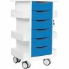 TrippNT Core Locking 6 Drawer Lab Cart, 23"W x 19"D x 35"H, Global Blue