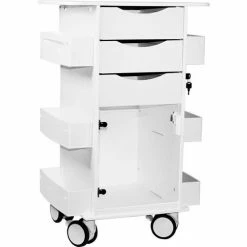 TrippNT™ White Deluxe Medical Cart with Clear Swinging Hinged Door, 23"W x 19"D x 35"H