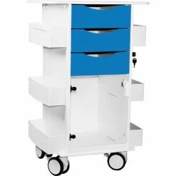 TrippNT™ Deluxe Medical Cart with Clear Hinged Door, 23"W x 19"D x 35"H, Global Blue