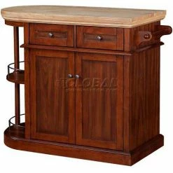 Twin-Star (Tresanti) Tresanti® Savoy Kitchen Island Cabinet, 40"W x 21"D x 35"H, Premium Pecan