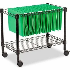 Alera® Single-Tier Rolling File Cart, 24w x 14d x 21h, Black