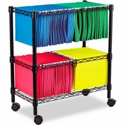 Alera® Two-Tier Rolling File Cart, 26w x14d x 29-1/2h, Black