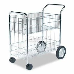 Fellowes® 40912 Chrome Wire Mail Cart 37.5 x 21.5 x 39.5