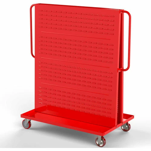 Valley Craft Modular A-Frame Bin Cart F89547 w/1 Louvered 1 Round-Peg Pegboard 48"W x 30"D x 62" Red - Image 9