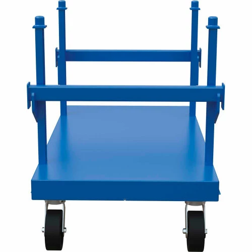 Vestil Heavy Duty Steel Stackable Material Cart 71" x 39" x 45", Blue, 5000lb Capacity - Image 4