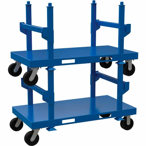 Vestil Heavy Duty Steel Stackable Material Cart 71" x 39" x 45", Blue, 5000lb Capacity - Image 5