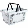 Versacart® Gray Plastic Shopping Basket 22 Liter with Black Plastic Handle