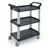 Vollrath® Multi-Purpose Plastic Carts, 97006, Black, 300 Lb. Capacity, 33" X 16-13/16" X 37"