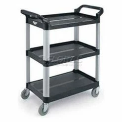 Vollrath® Multi-Purpose Plastic Carts, 97006, Black, 300 Lb. Capacity, 33" X 16-13/16" X 37"