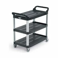 Vollrath® Multi-Purpose Plastic Carts, 97007, Black, 300 Lb. Capacity, 40-1/4" X 19-7/8" X 37"