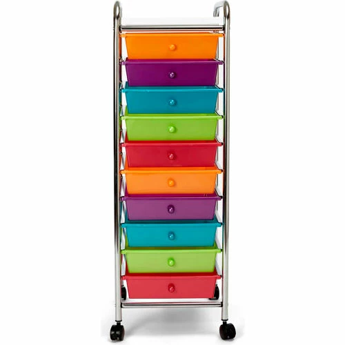 Seville Classic 10-Drawer Organizer Cart With Tray, Pearlescent Multi-Color - Image 2