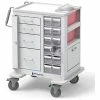 Waterloo Healthcare 4-Drawer Steel Short Phlebotomy Cart, Gate Lock Bar Locks All Drawers, White