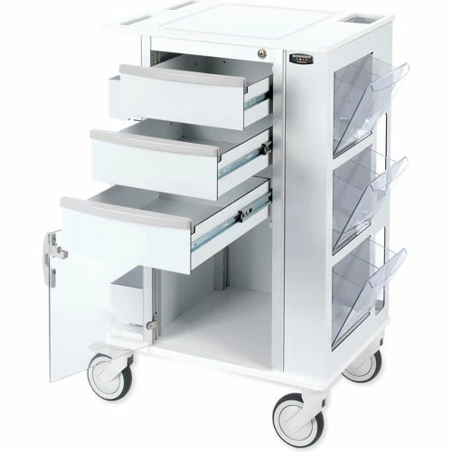 Bowman® Rolling Storage Cart with 5" Casters 23.5"W x 37.5"H x 17.75"D, White - Image 2