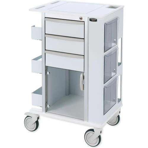 Bowman® Rolling Storage Cart with 5" Casters 23.5"W x 37.5"H x 17.75"D, White - Image 3