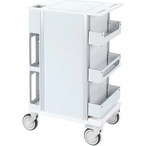 Bowman® Rolling Storage Cart with 5" Casters 23.5"W x 37.5"H x 17.75"D, White - Image 4