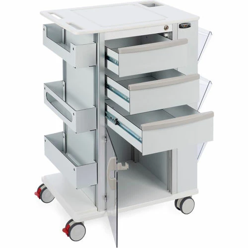 Bowman® Rolling Storage Cart with 3" Casters 23.5"W x 34.75"H x 17.75"D, White - Image 2