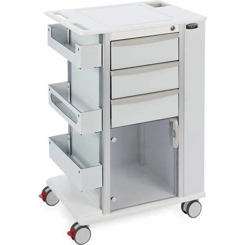 Bowman® Rolling Storage Cart with 3" Casters 23.5"W x 34.75"H x 17.75"D, White - Image 3