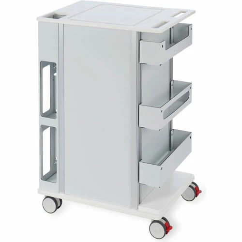 Bowman® Rolling Storage Cart with 3" Casters 23.5"W x 34.75"H x 17.75"D, White - Image 4