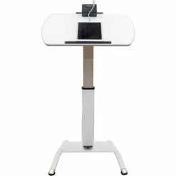 Luxor Pneumatic Height-Adjustable Lectern with KwikBoost EdgePower® Charging Station