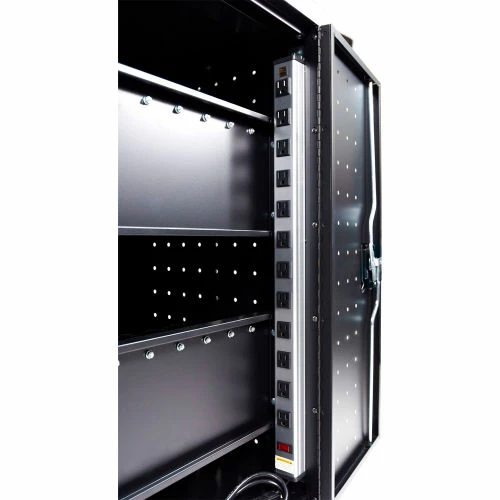 Luxor Laptop/Chromebook Computer Charging Cart For 24 Devices, 31-1/8"W x 21-1/8"D x 40-1/8"H, Black - Image 4