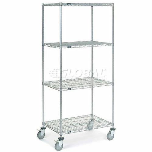 Nexel® Chrome Wire Linen Cart with Nylon Cover, 4 Shelves, 36"L x 24"W x 80"H - Image 2