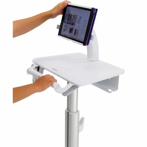 Ergotron® StyleView® SV10 Non-Powered Tablet Cart, White/Aluminum - Image 3