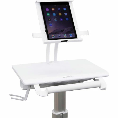 Ergotron® StyleView® SV10 Non-Powered Tablet Cart, White/Aluminum - Image 4