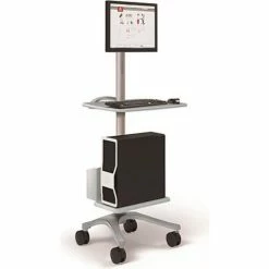 Ergotron® Zido® Fixed-Height Computer Cart, Cool Gray